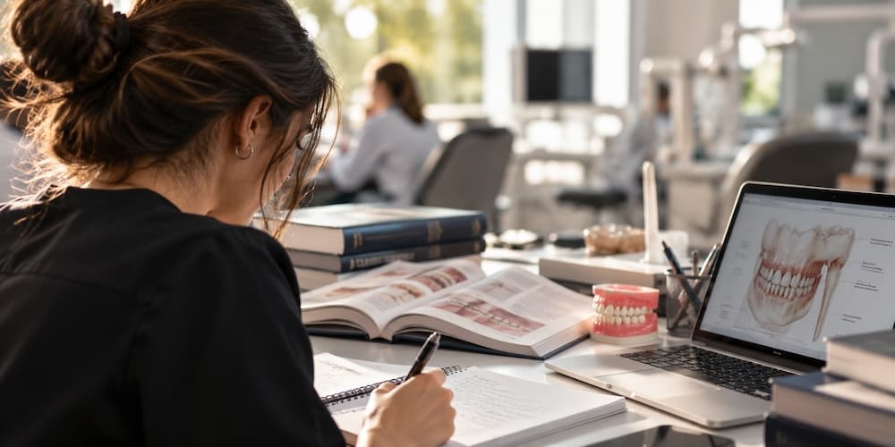 Student preparing for dental school