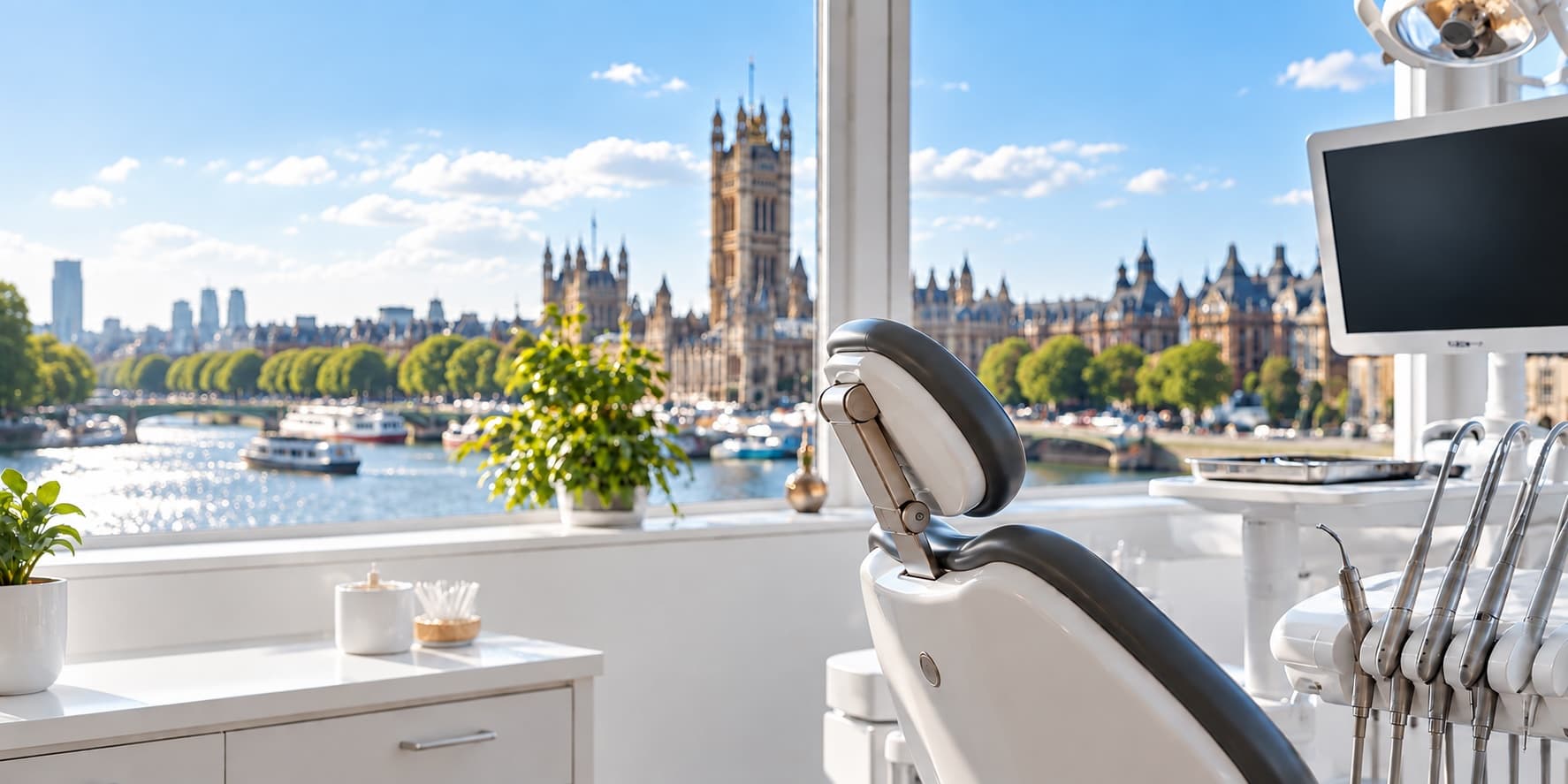 Modern dental clinic overlooking London